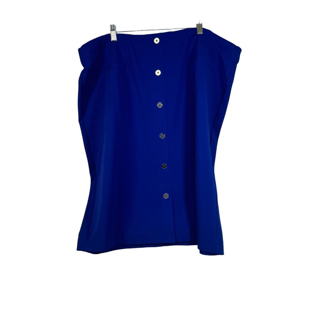 Avenue Women's Size 22/24 Royal Blue Button-Front Skirt Career